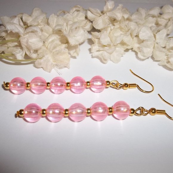 Dangle Drop Earrings For Women Party Fashion Jewelry Women's AB Pink Gold C310 - Picture 5 of 9